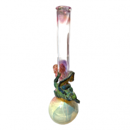 Grinder Glass 'Iguana Double Bubble' mit Gold Fume