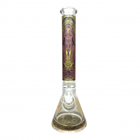 'Ganescha' Borosilikatglas Bong mit Massivboden