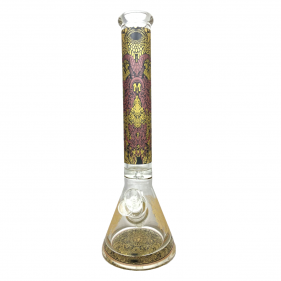 'Drachengott' Borosilikatglas Bong mit Massivboden