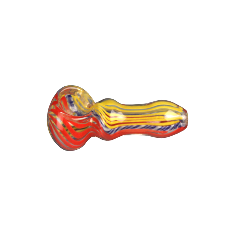 'Latticino' Glaspfeife Orange-Gelb