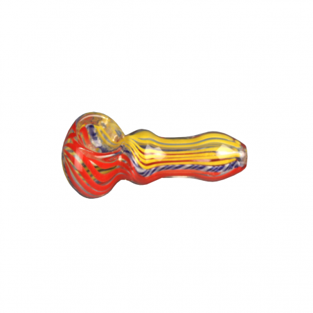 'Latticino' Glaspfeife Orange-Gelb