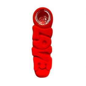 'Love' Silikonpfeife Rot