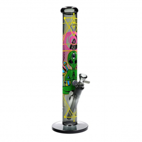 BlackLeaf x FIRE-FLOW 'TRIPPY ALIEN' Borosilikatglas Bong