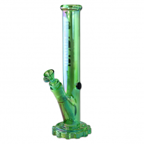 BLAZE 'Gear' Borosilikatglas Bong mit Regenbogeneffekt Grün