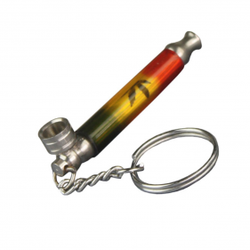 'Rasta' Metallpfeife mit Schlüsselring