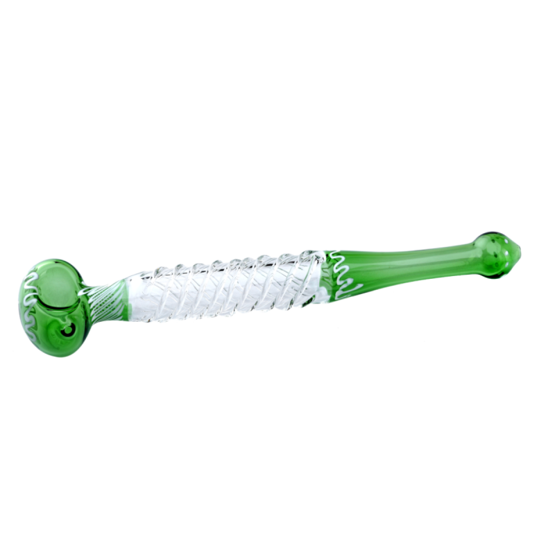 'Long Pipe' Glaspfeife Grün