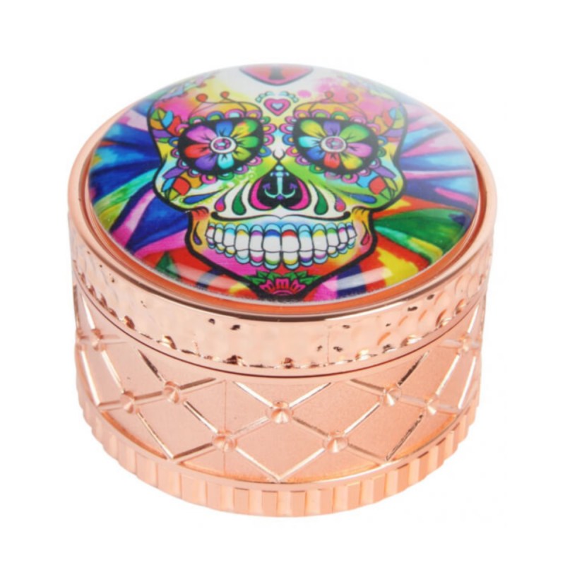 'Skull' Aluminium Grinder in Roségold 4-teilig