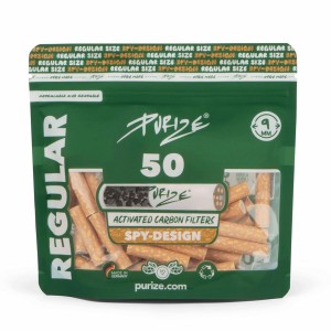 PURIZE Regular Size Spion Aktivkohlefilter 9mm 50 Stk.