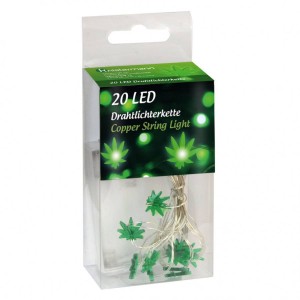 Hanfblatt-Drahtlichterkette mit 20 LEDs