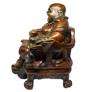 Laughing Buddha Messing Statue 20cm - Online Bestellen
