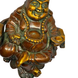 Laughing Buddha Messing Statue 20cm - Online Bestellen