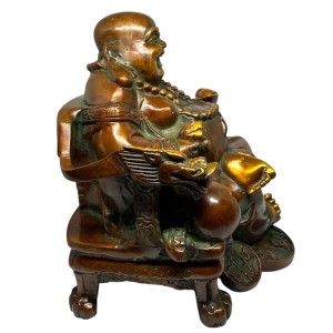 Laughing Buddha Messing Statue 20cm - Online Bestellen