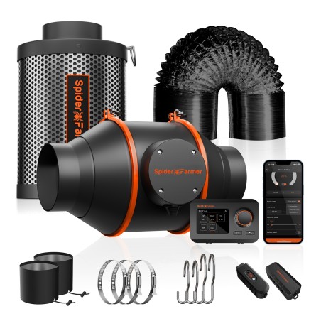 4 Inch Ventilationskit mit Smart Controller und Aktivkohlefilter