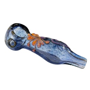 Lyric Glass Blau Orange Blüte Glaspfeife - Online Bestellen