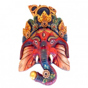 Ganesha Handgeschnitzte Holzmaske