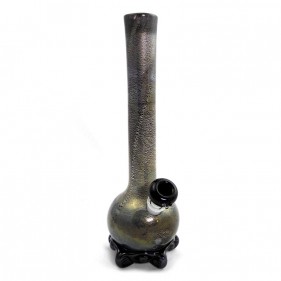 Noble Glass Softglas Bong Schwarz mit Premium-Folierung Silber-Gold
