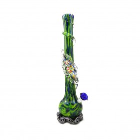 Noble Glass Softglas Bong Grün mit Dichro Wrap