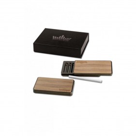 Royal Box Holz Olive Schnupf-Set mit Ziehröhrchen