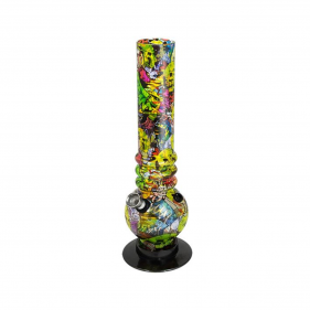 Acrylbong Graffiti Gelb-Rot