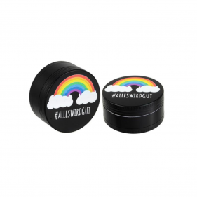 'Alles Wird Gut' Aluminium Grinder mit 3D Print 3-teilig