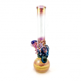 Grinder Glass 'Blue Stardust Octopus' mit 22K Gold Fume