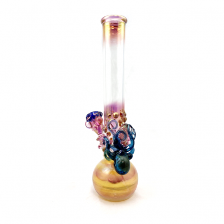 Grinder Glass 'Blue Stardust Octopus' mit 22K Gold Fume