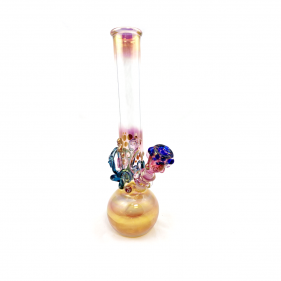 Grinder Glass 'Blue Stardust Octopus' mit 22K Gold Fume
