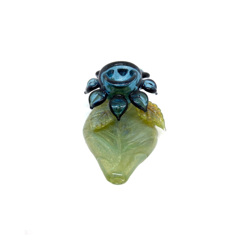 Mars Glassworks Blatt Glaspfeife mit Blüte