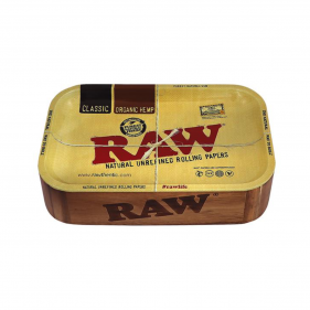RAW Holz Box mit Rolling Tray Klein