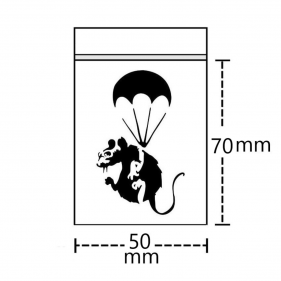 Zip-Beutel mit Ratten-Aufdruck 50x70mm