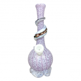 Noble Glass Texturierte Softglas Bong mit Dichro Wrap Lila