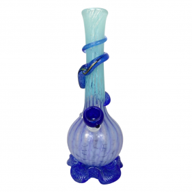 Noble Glass Texturierte Softglas Bong mit Dichro Wrap Blau