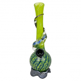 Noble Glass Texturierte Softglas Bong mit Dichro Wrap Grün