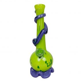 Texturierte Softglas Bong mit Dichro Wrap Grün