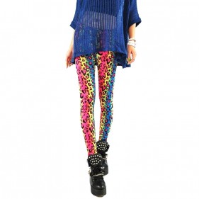 Regenbogen-Leopard Leggings