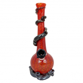 Noble Glass Small Softglas Bong mit Wrap GonG Rot-Schwarz